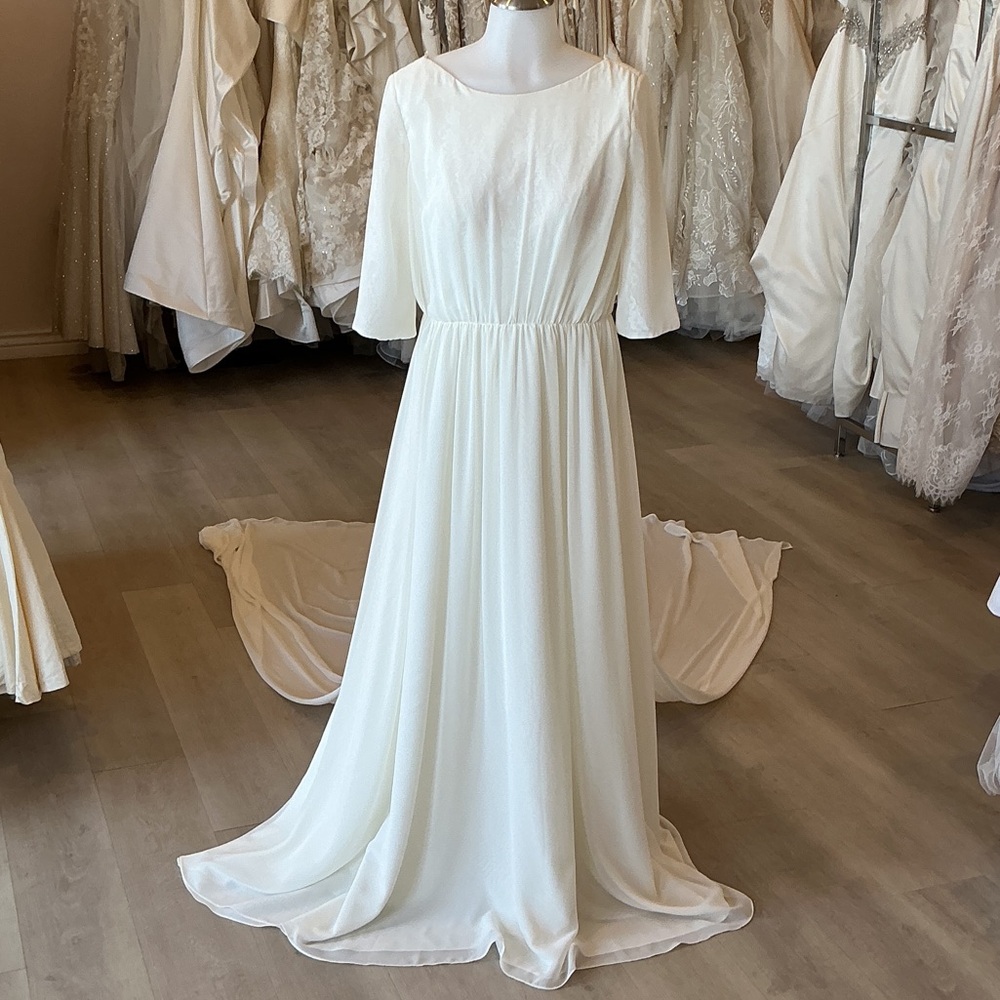 Long sleeve modest wedding dress white. Modest wedding dress long - Picture 2 of 7